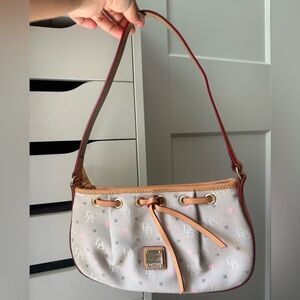 Dooney & Bourke Beige Shoulder Bag with Pink Hearts